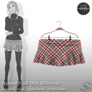 Stellar Hayden Plaid Mini Skirt AD red